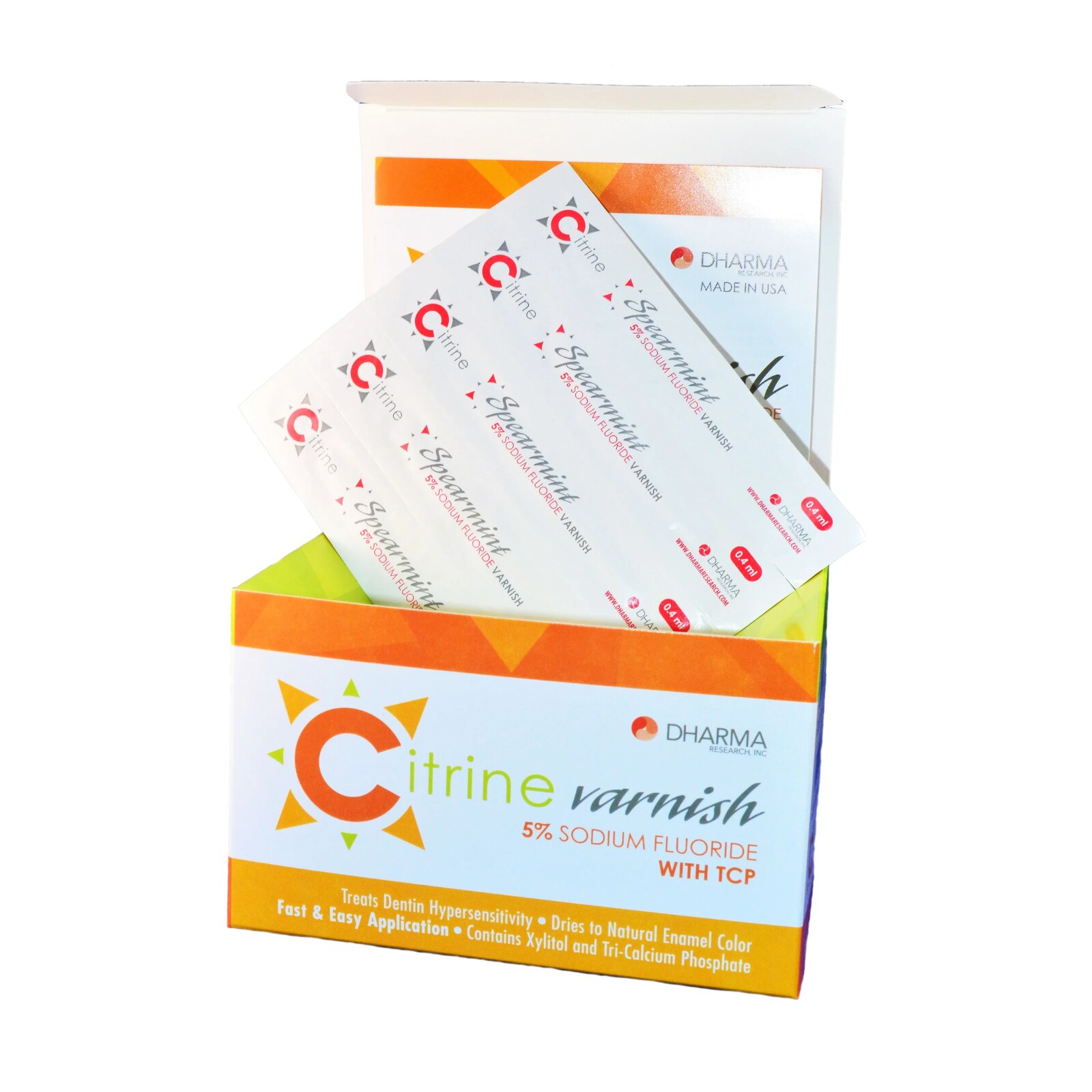 Citrine 5% Fluoride Varnish, Unidose, 0.40 ml, Spearmint, 50/Pk, 56-00200 - Citrine 5% Fluoride Varnish, Unidose, 0.40 ml, Spearmint, 50/Pk, 56-00200 - Image 1