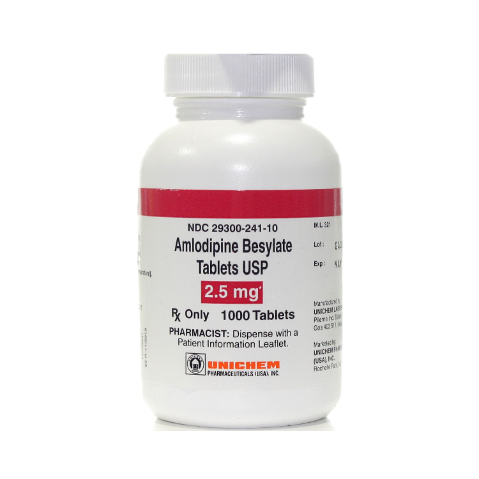 Amlodipine Besylate Tab 2.5mg 1000/Bt product image