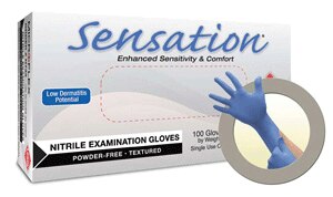 MICROFLEX Sensation Nitrile Exam Gloves Large Blue Non-Sterile 100/Bx thumbnail 9