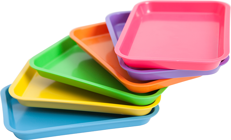 Mini Flat Set-Up Trays, Plastic, Vibrant Yellow, 1/Pk, 20Z101O product image