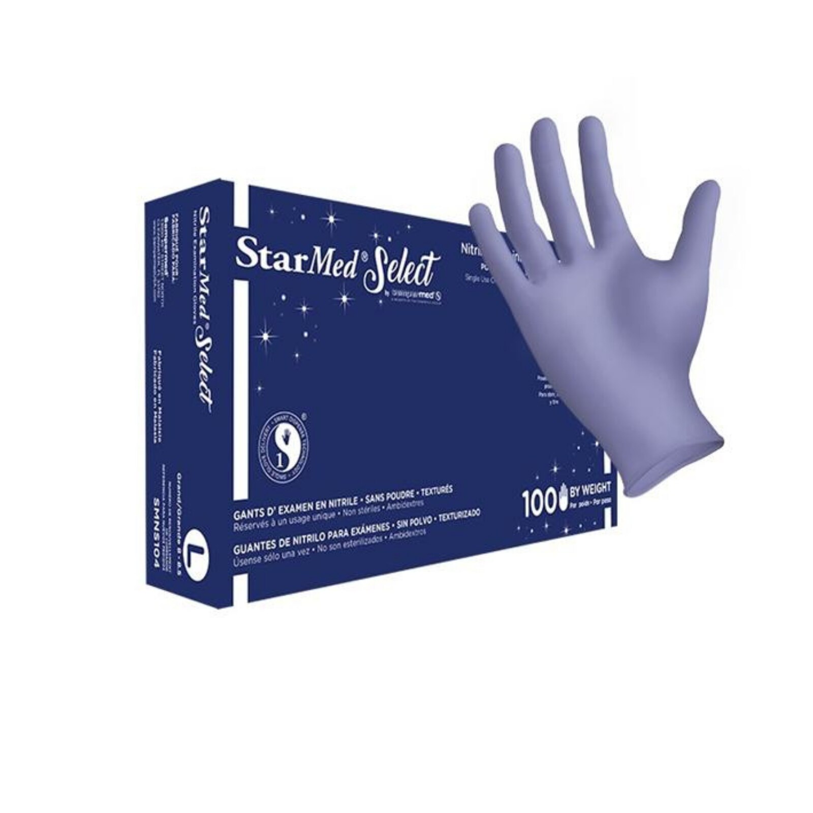 velvet™ Nitrile Exam Gloves Medium Violet Blue Box of 100 thumbnail 3