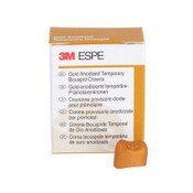 3M Gold Anodized Temporary Bicuspid Crowns, 940524, Upper Right First Bicuspid, Size 4, 5 Crowns
