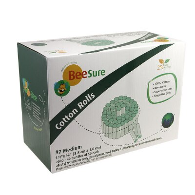 BeeSure Cotton Rolls #2 Medium 2000/Bx thumbnail 3