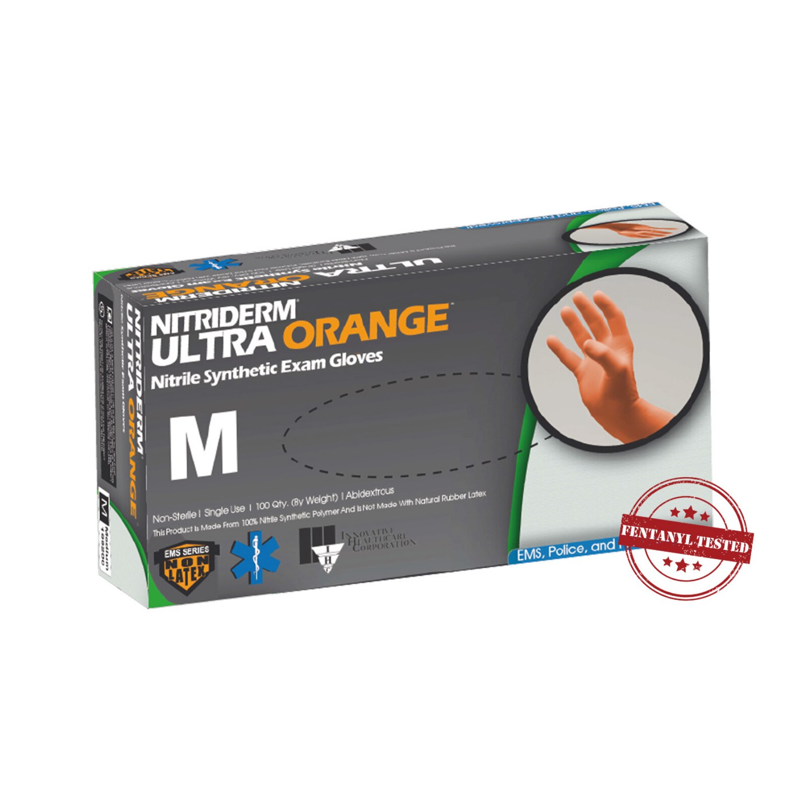 NitriDerm Ultra Orange Nitrile Gloves 100/Box Medium - NitriDerm Ultra Orange Nitrile Gloves 100/Box Medium - Image 1