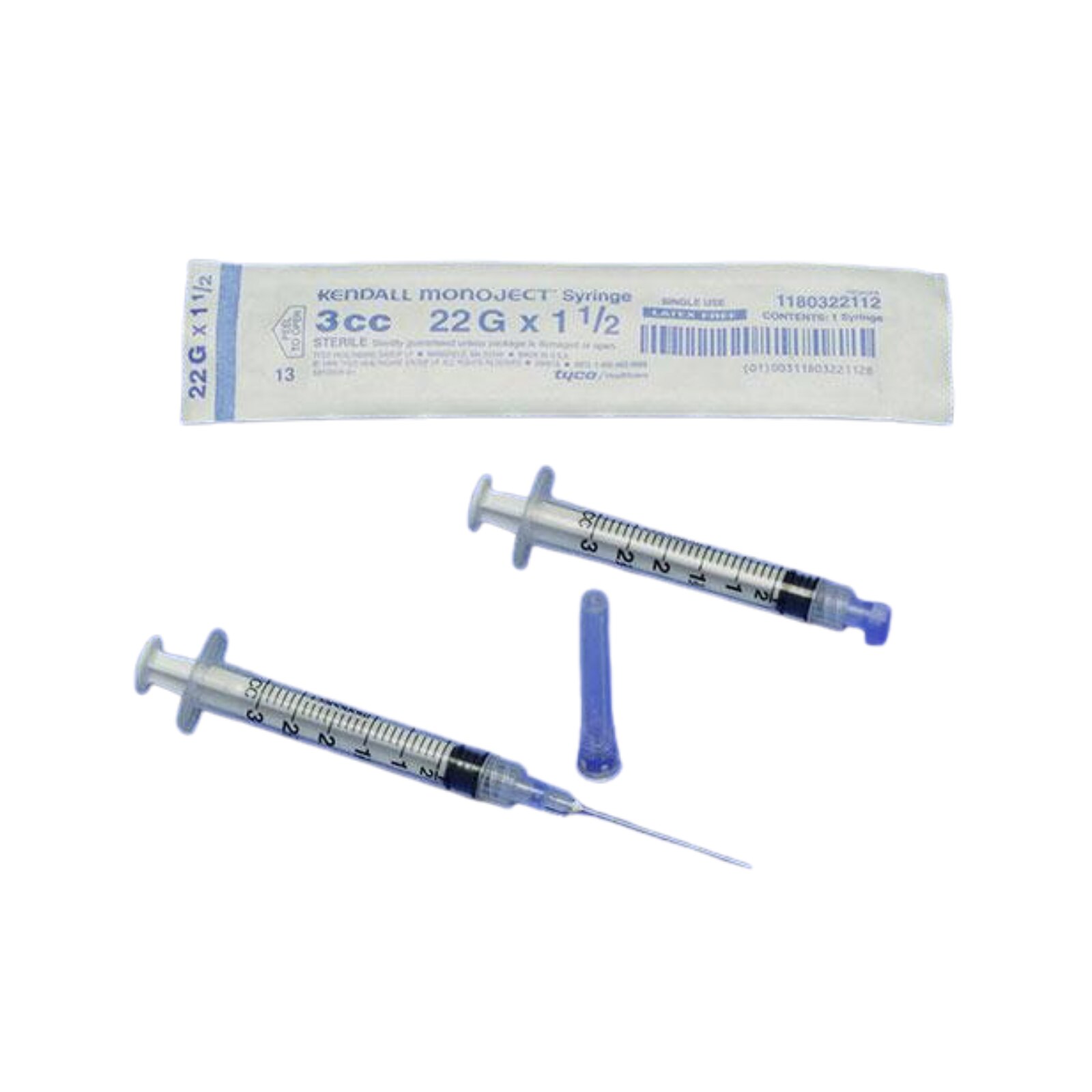 Monoject Hypodermic Syringe/Needle 23gx1" 3cc Orange Fx Ndl Cnvntnl LDS 100/Bx product image