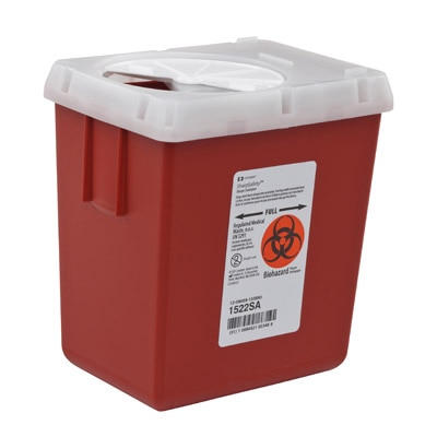 Phlebotomy Sharps Container, 2.2 Qt, Red, 1/Pk, 1522SA thumbnail 9
