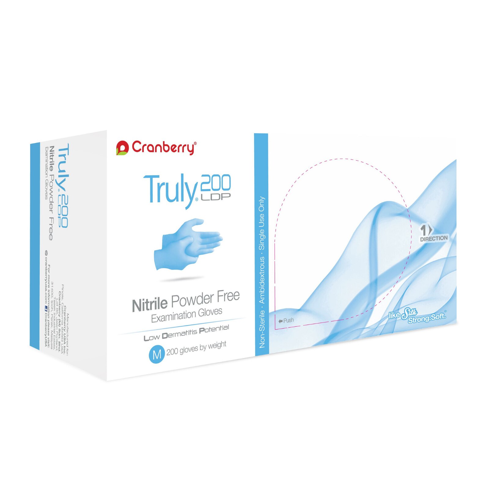Truly200 Light-Blue Nitrile Gloves Medium 200/Box product image