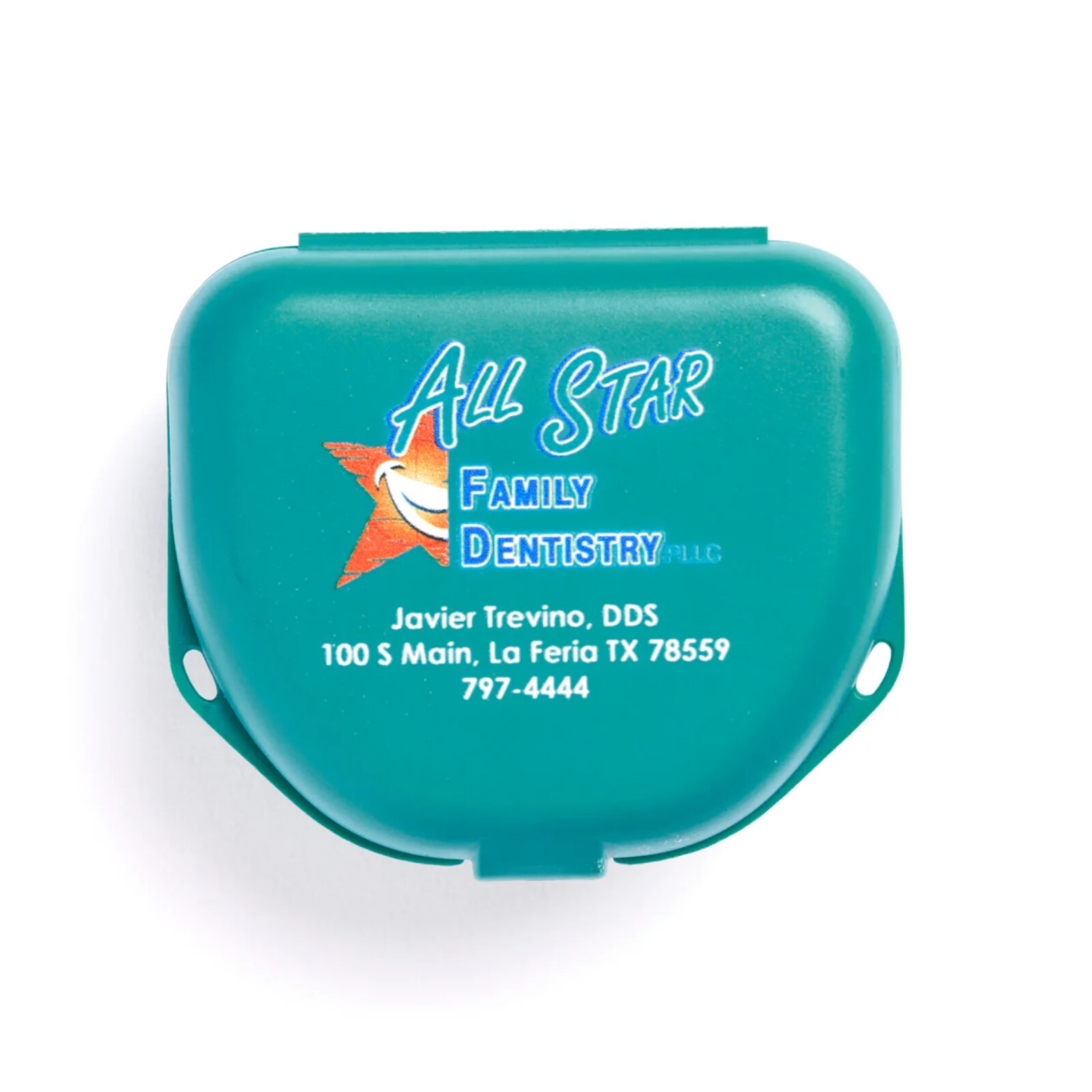 Imprinted Retainer Box 1 in Teal 144/Pk product image