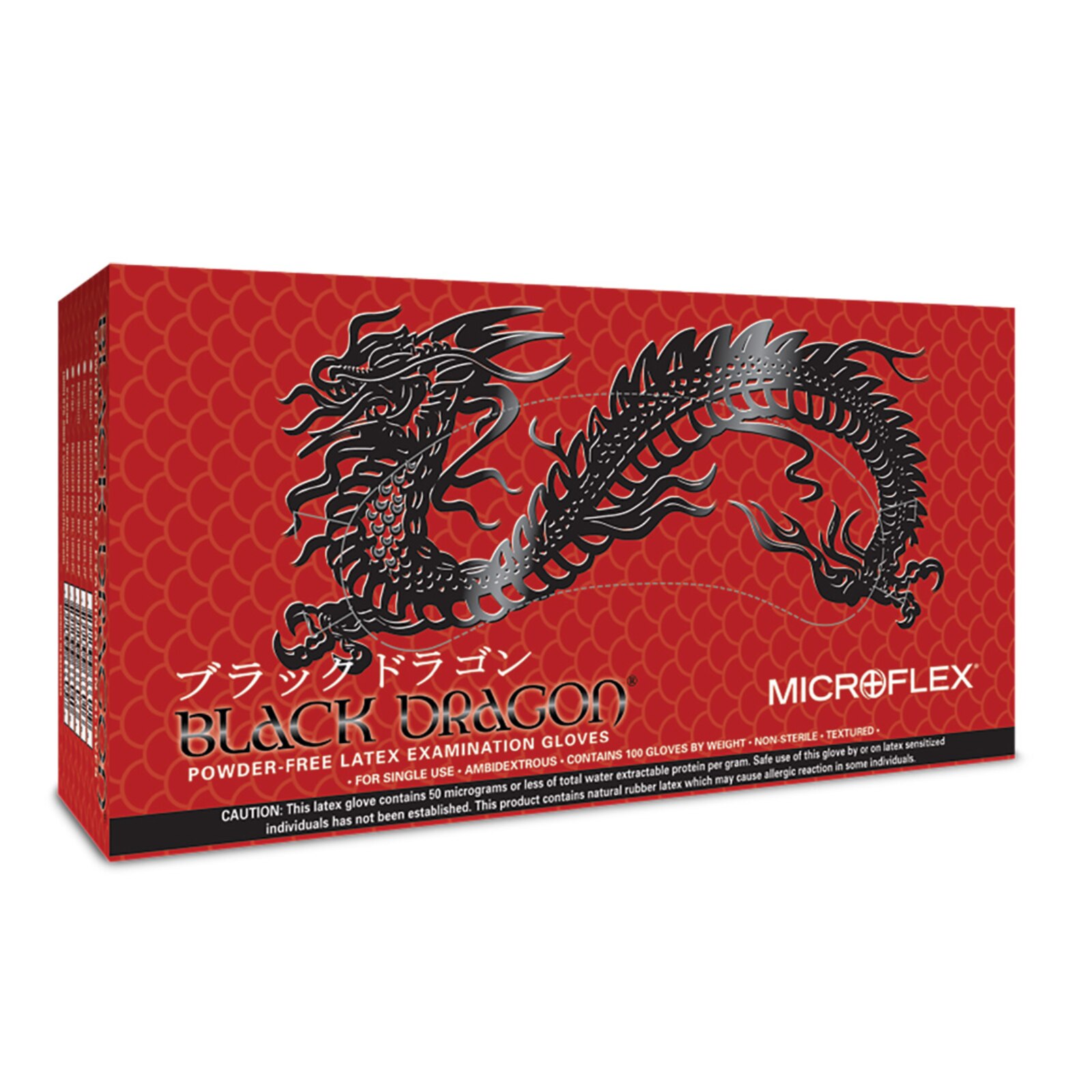 Black Dragon® Latex Exam Gloves Small Black Box of 100 thumbnail 2