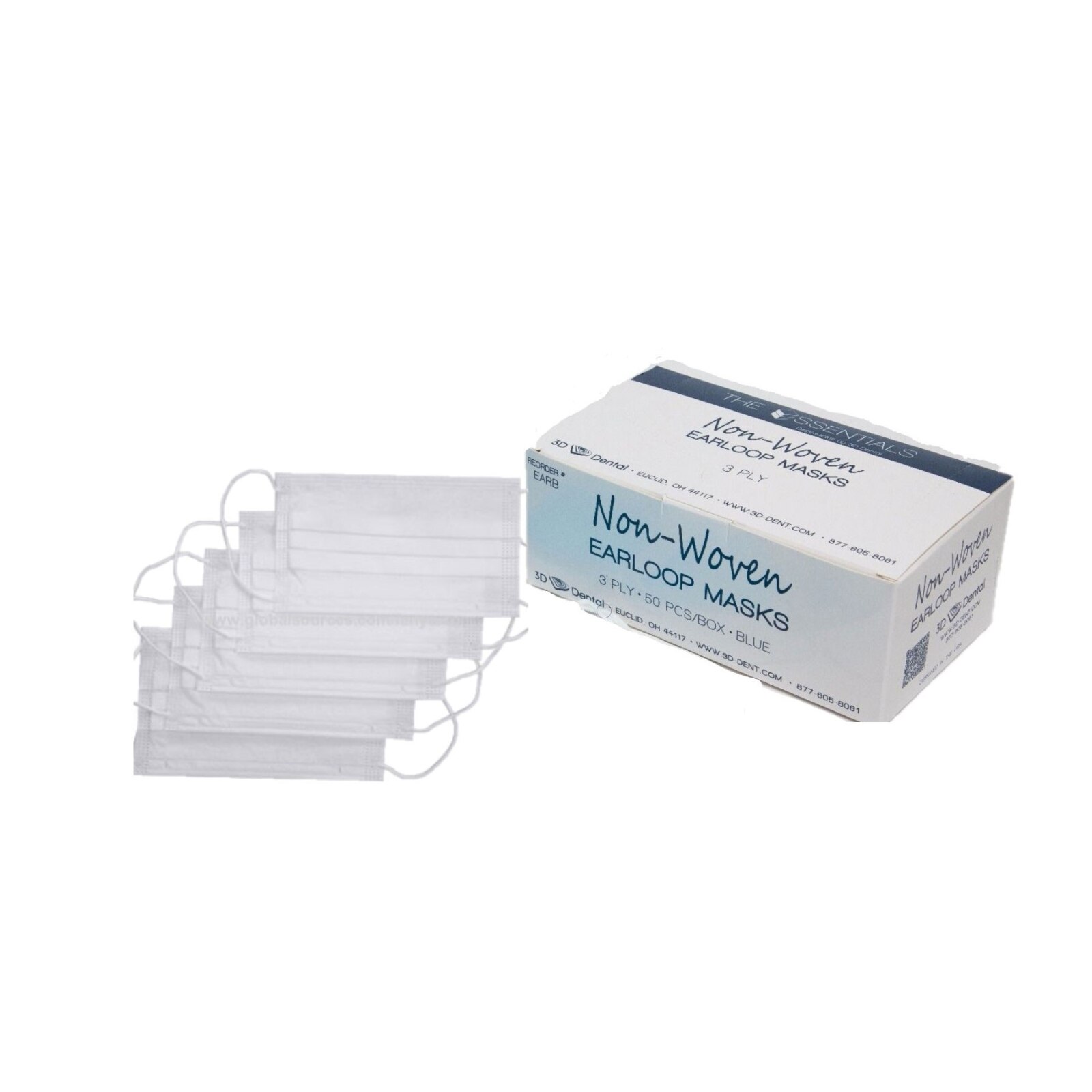 The Essentials Earloop Masks 50/Bx White ASTM-1 product image