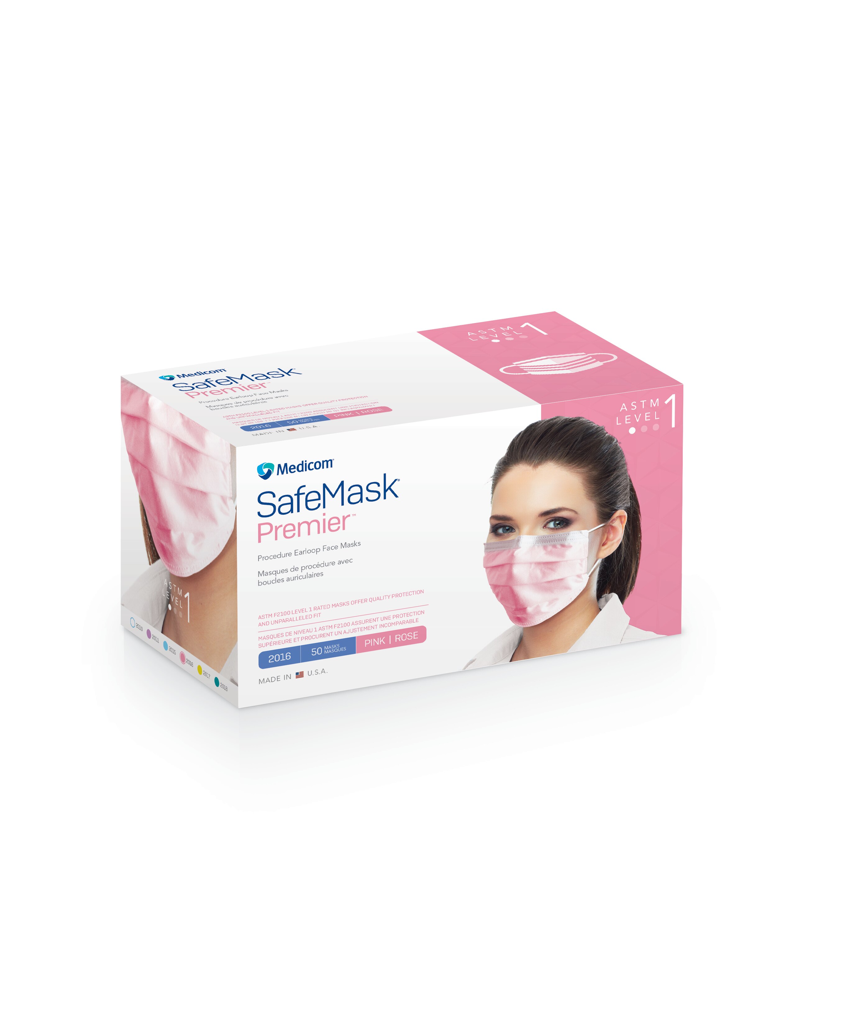 Safe-Mask Earloop Pink 50/Bx ASTM 1 product image