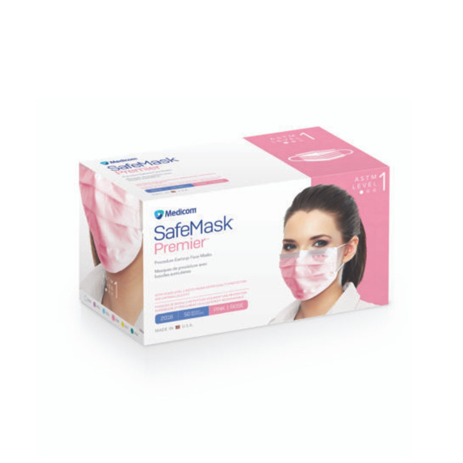 Safe-Mask Earloop Pink 50/Bx ASTM 1 thumbnail 2