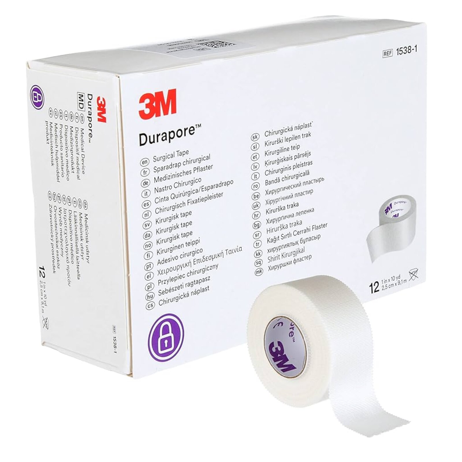 Durapore Surgical Tape Silk 1"x10yd White Non-Sterile 12/Bx thumbnail 3