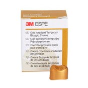 3M Gold Anodized Temporary Bicuspid Crowns, 940526, Upper Right First Bicuspid, Size 6, 5 Crowns