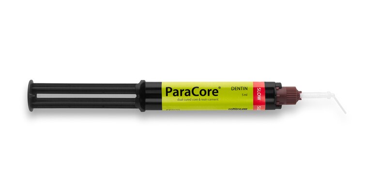 ParaCore SLOW Glass-Reinforced Core Build-Up Material, Dual-Cure, Automix Syringe Refill, 5 ml, Dentin, 2/Pk, 60011391 product image
