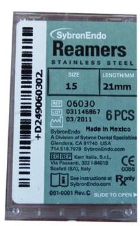 Stainless Steel Hand Reamers with Plastic Handles, 21 mm, # 15, White, 6/Pk, 06030 product image