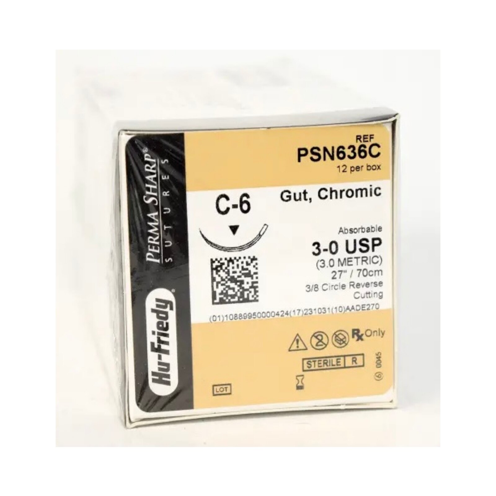 Perma Sharp Suture, Chromic Gut, Absorbable, C-6, 3-0, 27", 12/Pk, PSN636C thumbnail 9