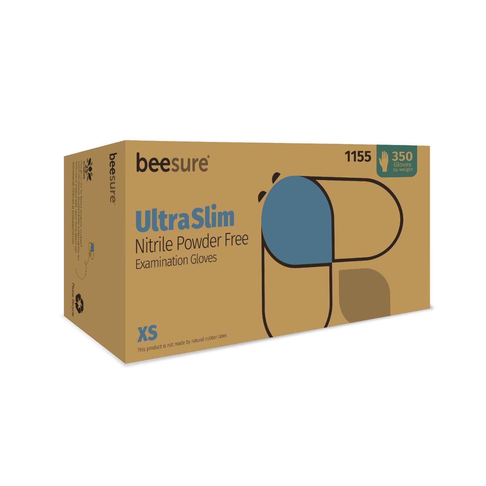 BeeSure UltraSlim Nitrile Gloves 350/Box X-Small thumbnail 14