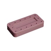 Silicone Magnetic Bur Block 14-Hole Rectangular Mauve