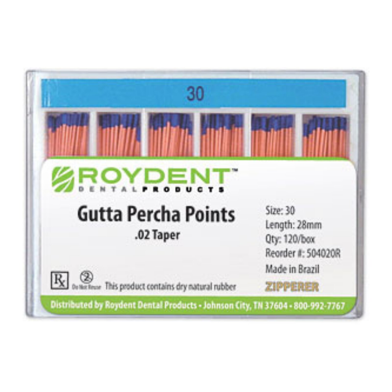 Machine Rolled Gutta Percha Points Fine-Medium 20/Vial 6Vls/Bx product image